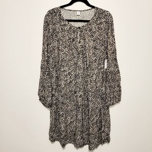 Old Navy women leopard keyhole swing dress LARGE